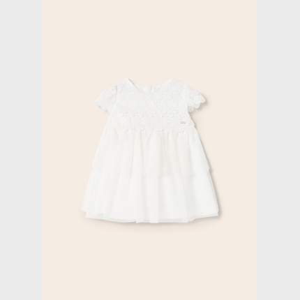 MAYORAL 1950-72 Sukienka łączona z gipiury i tiulem dla dziewczynki BABY