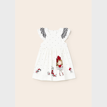 MAYORAL 1954-37 Sukienka z nadrukiem z bawełny zrównoważonej dla dziewczynki BABY