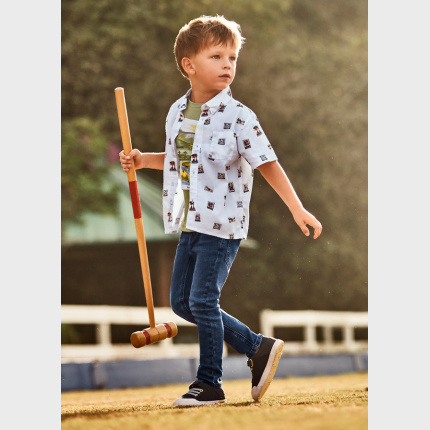 MAYORAL 3519-92 Długie spodnie slim fit z bawełny zrównoważonej dla chłopca MINI