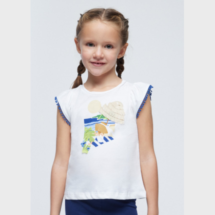 MAYORAL 3096-79 Koszulka bawełna z aplikacją dla dziewczynki