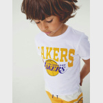 NAME IT 5789 Koszulka k/r Lakers biała nadruk bawełna