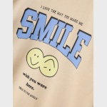 NAME IT 4421 Bluza bawełniana d/r Smile piaskowy nadruk