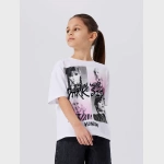 NAME IT 5930 Koszulka k/r Wednesday biała dla dziewczynki