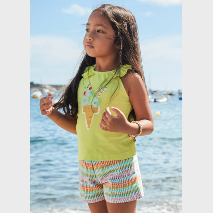 Komplet szorty aplikacje MAYORAL 3214-66 dla dziewczynki MINI