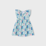 Sukienka kwiatowy nadruk MAYORAL 3928-35 dla dziewczynki MINI