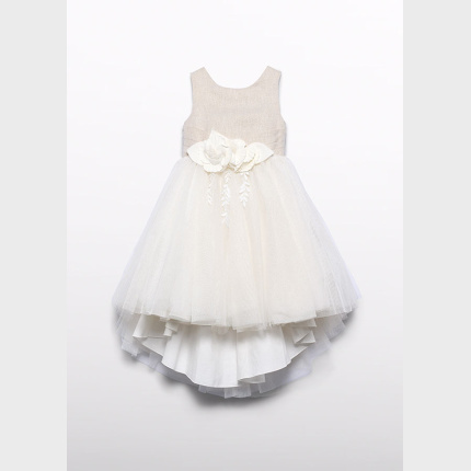 Sukienka lniana błysk ABEL&LULA 5032-1 tiul kwiaty