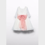 Sukienka tiulowa z gipiurą ABEL&LULA 5041-7 kwiatowa aplikacja