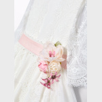 Sukienka tiulowa z gipiurą ABEL&LULA 5041-7 kwiatowa aplikacja