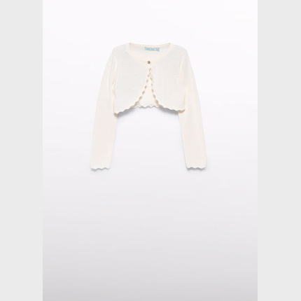 Sweterek bolerko trykotowe fale ABEL&LULA 5382-35 złoty