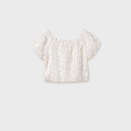 Bluzka z koronką MAYORAL 6151-47 dla dziewczynki JUNIOR