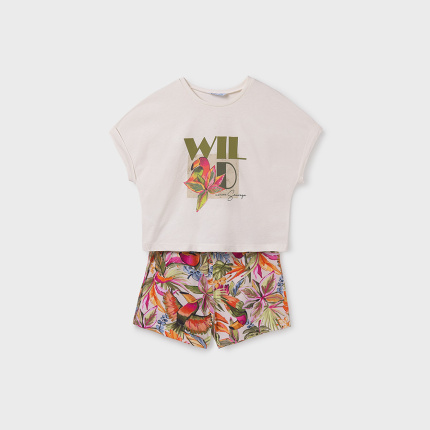 Komplet szorty grafika MAYORAL 6221-72 dla dziewczynki JUNIOR