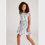 Sukienka wiskoza z nadrukiem MAYORAL 6975-21 dla dziewczynki JUNIOR