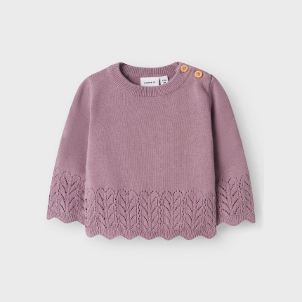 Sweterek z dzianiny NAME IT 7266 dla dziewczynki jasny fiolet