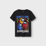 Koszulka k/r t-shirt Among Us NAME IT 1933 napisy czarny