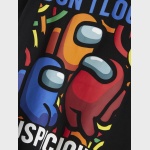 Koszulka k/r t-shirt Among Us NAME IT 1933 napisy czarny