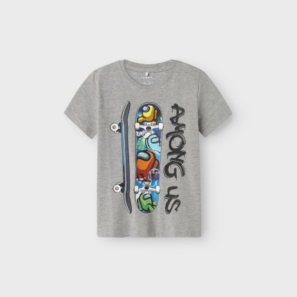 Koszulka k/r t-shirt Among Us NAME IT 1933 deskorolki szara