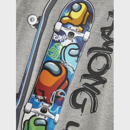 Koszulka k/r t-shirt Among Us NAME IT 1933 deskorolki szara