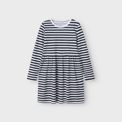 Sukienka d/r paski NAME IT 8394 granat dla dziewczynki na co dzień