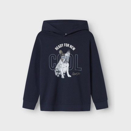 Bluza z psem nadruk NAME IT 1853 bawełna cool lifestyle granat