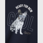 Bluza z psem nadruk NAME IT 1853 bawełna cool lifestyle granat