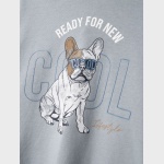 Bluza z psem nadruk NAME IT 1853 bawełna cool lifestyle błękit