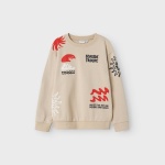 Bluza nadruk NAME IT 4172 bawełna organiczna on vacation beż