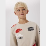 Bluza nadruk NAME IT 4172 bawełna organiczna on vacation beż