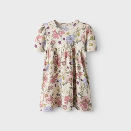 Sukienka z dzianiny prążkowanej NAME IT 9998 kwiaty