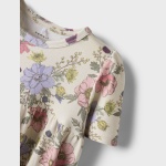 Sukienka z dzianiny prążkowanej NAME IT 9998 kwiaty