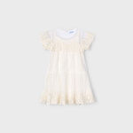 Sukienka tiulowa z haftem MAYORAL 3909-37 dla dziewczynki MINI na okazję elegancka lekka zwiewna