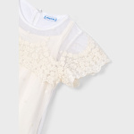 Sukienka tiulowa z haftem MAYORAL 3909-37 dla dziewczynki MINI na okazję elegancka lekka zwiewna