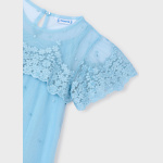 Sukienka lekka z haftem MAYORAL 3909-38 dla dziewczynki MINI na okazję elegancka zwiewna