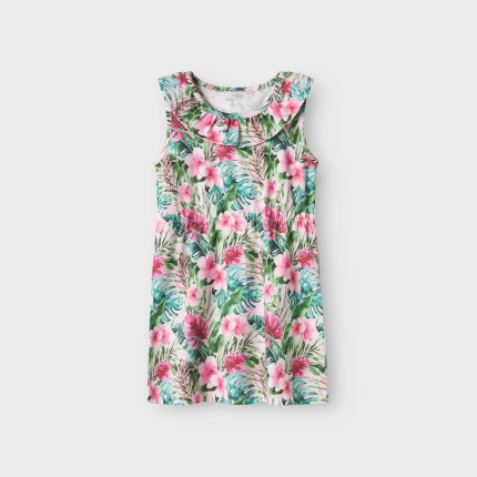 Sukienka liście tropikalny nadruk NAME IT 1190 bawełniana na lato
