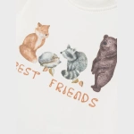 Bluzka zwierzęta lasu d/r NAME IT 3493 krem nadruk bawełna