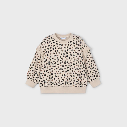 Bluza w panterkę z falbankami na rękawach dla dziewczynki 4433-35