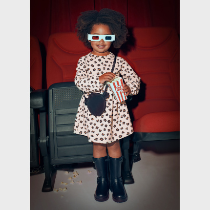 Sukienka w panterkę z torebką dla dziewczynki 4926-55